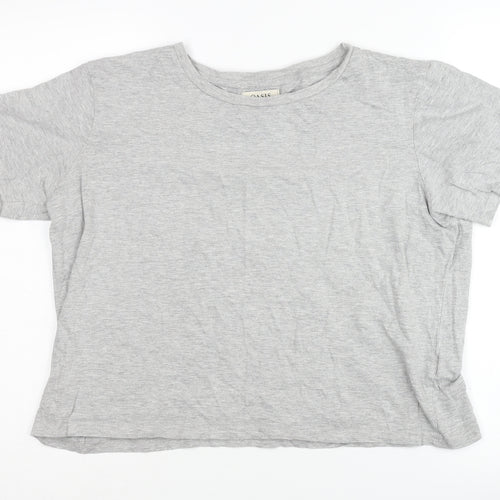 Oasis Women's Grey Crew Neck T-Shirt - Size M, Casual Wear