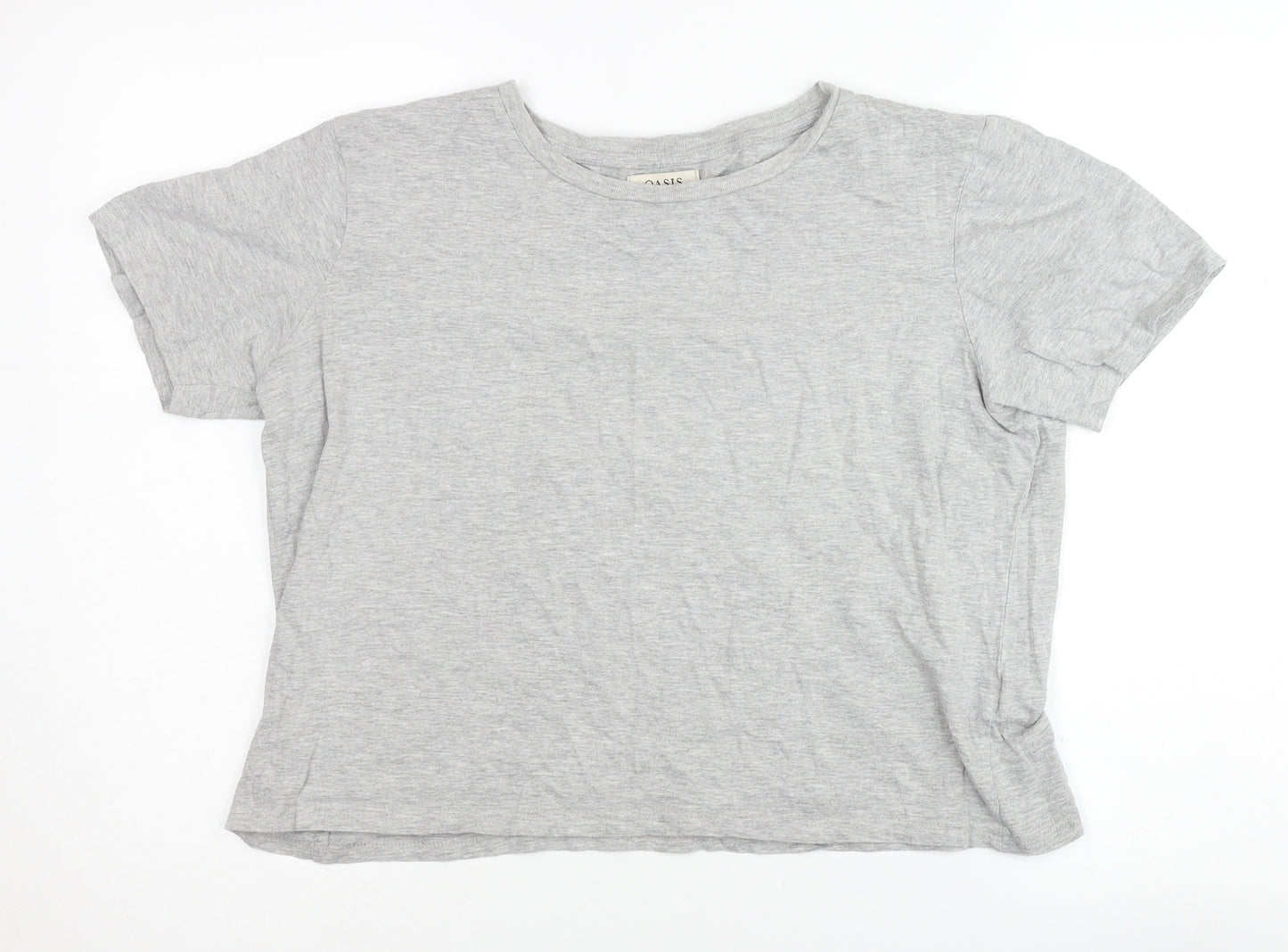 Oasis Women's Grey Crew Neck T-Shirt - Size M, Casual Wear