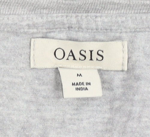 Oasis Women's Grey Crew Neck T-Shirt - Size M, Casual Wear