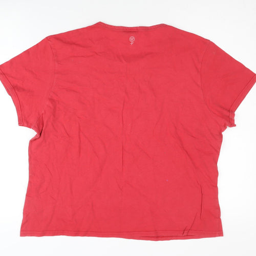 Vintage Red Women's T-Shirt Size 14 Casual Style