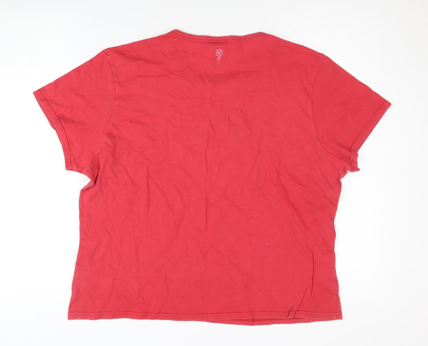 Vintage Red Women's T-Shirt Size 14 Casual Style