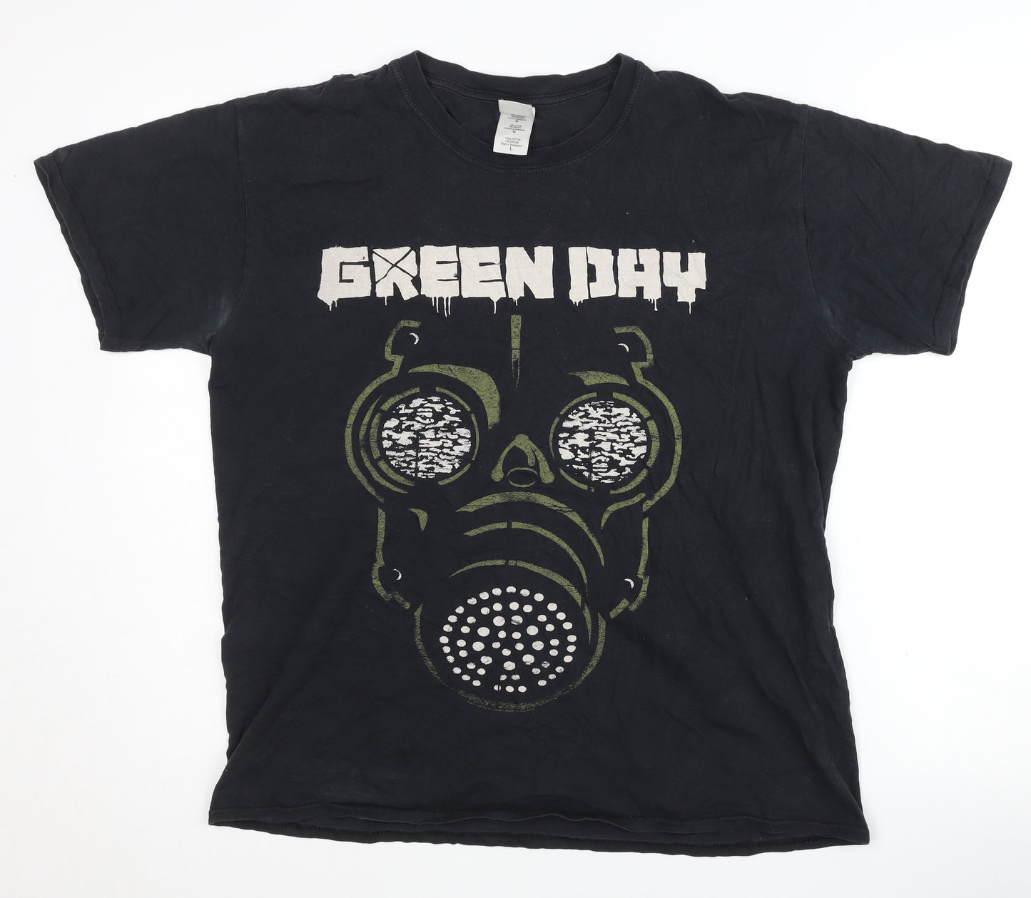 Gildan Men’s Black Green Day Band T-Shirt Large