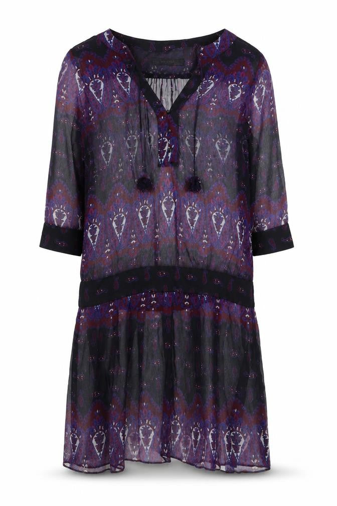 Front view of Zara Basic Women's Multicoloured Paisley Shift Dress L