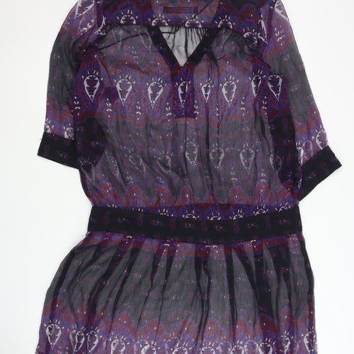 Zara Basic Women's Multicoloured Paisley Shift Dress L