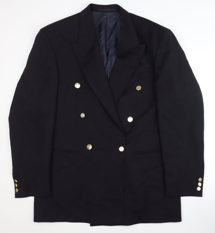 Scott & Taylor Men's Black Wool Blazer - 40L Classic