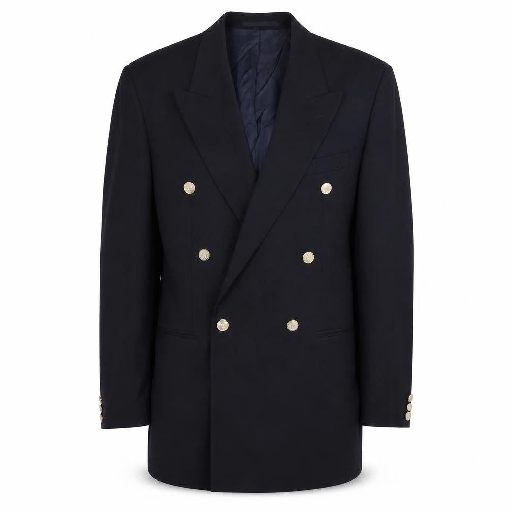 Front view of Scott & Taylor Men's Black Wool Blazer - 40L Classic
