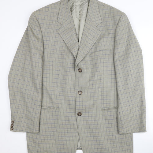 Trevira Beige Check Men's Blazer, Formal Style UK Size 40