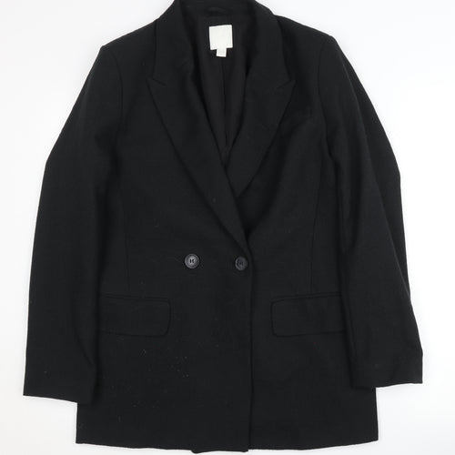 H&M Women's Black Blazer XS Double-Breasted Business