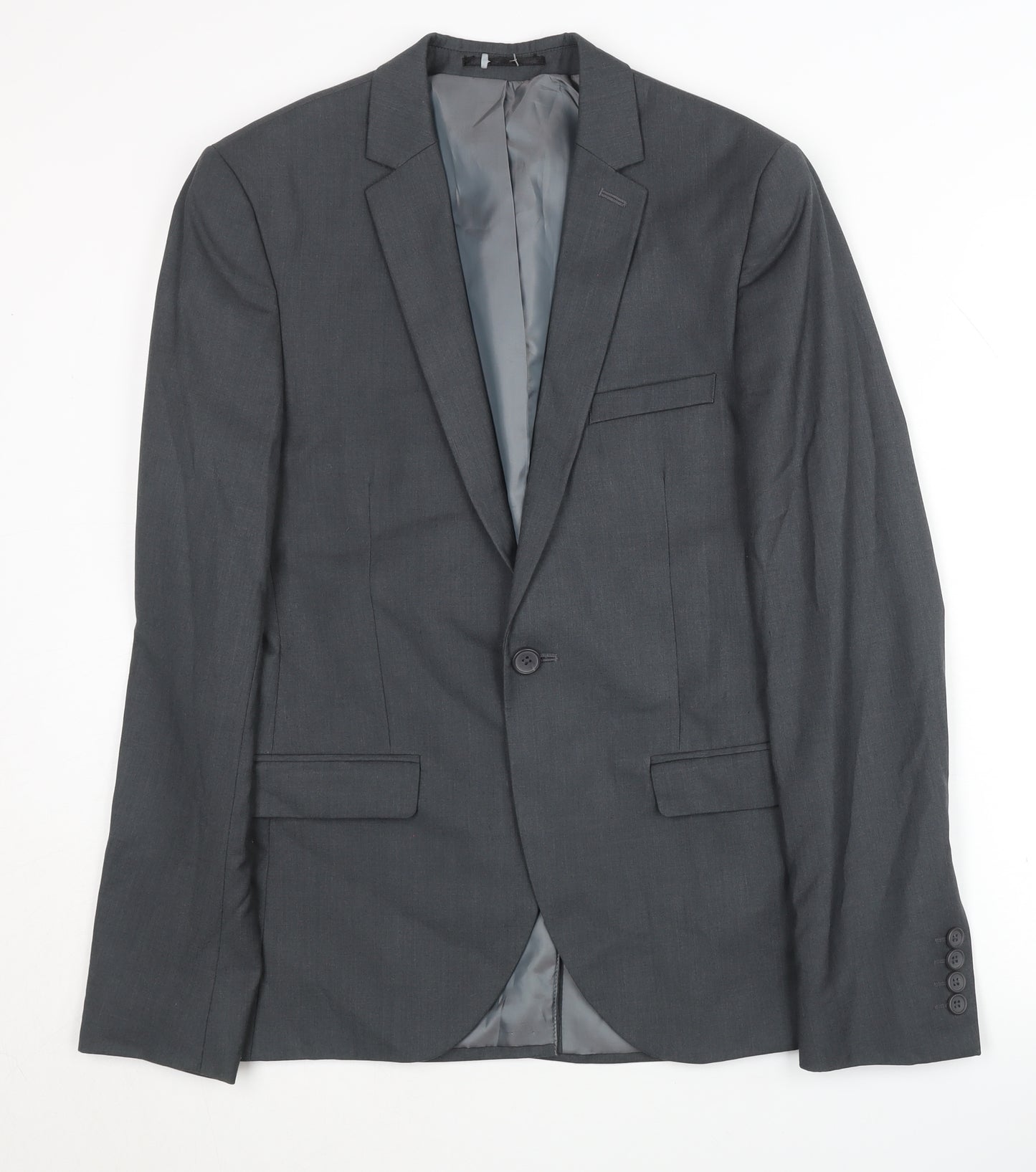 Topman Men's Grey Blazer, Size 36 Regular Fit