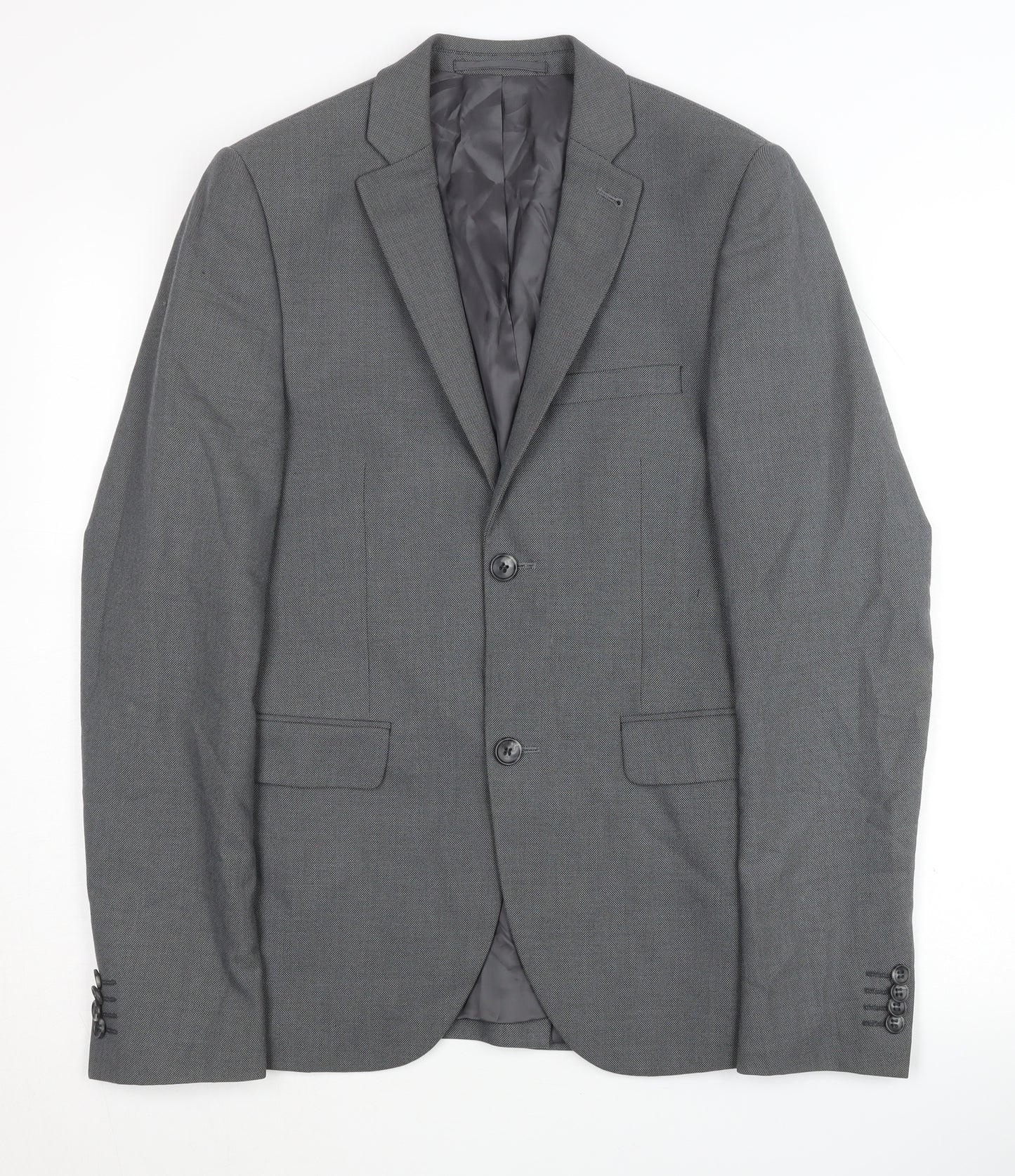 Topman Grey Men's Blazer 36 Single-Breasted Formal Jacket
