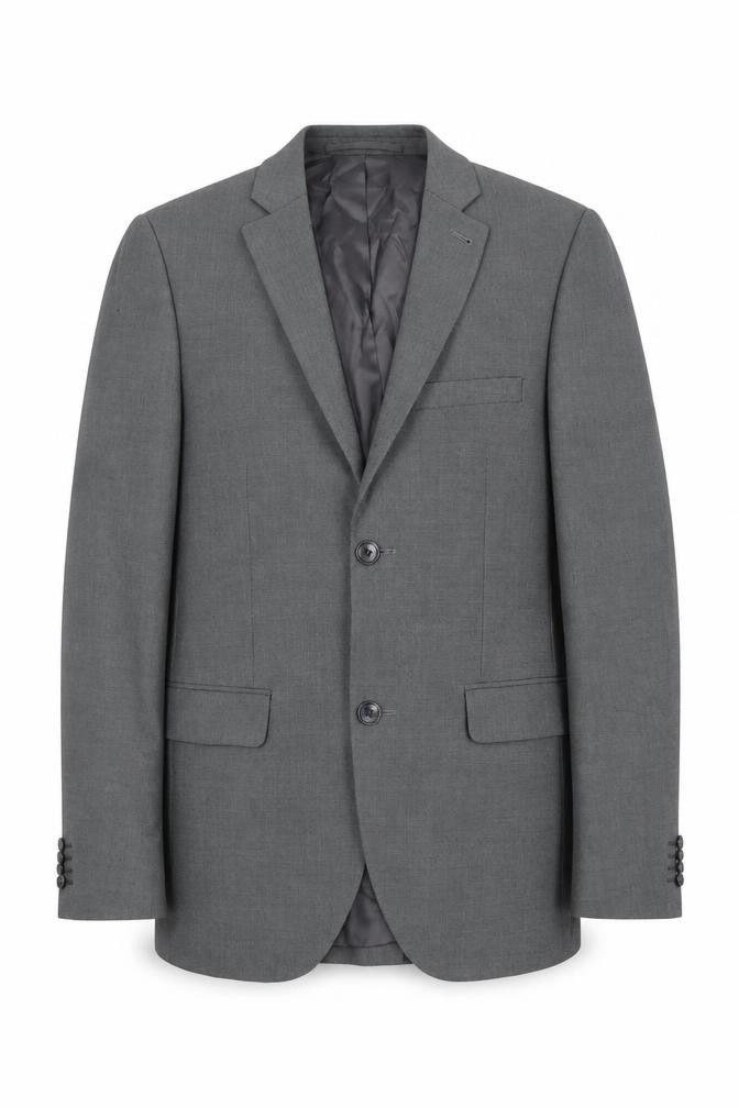 Front view of Topman Grey Men's Blazer 36 Single-Breasted Formal Jacket