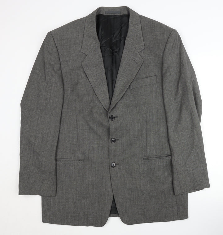 Carveste Men's Grey Wool Blazer Size 42R Formal