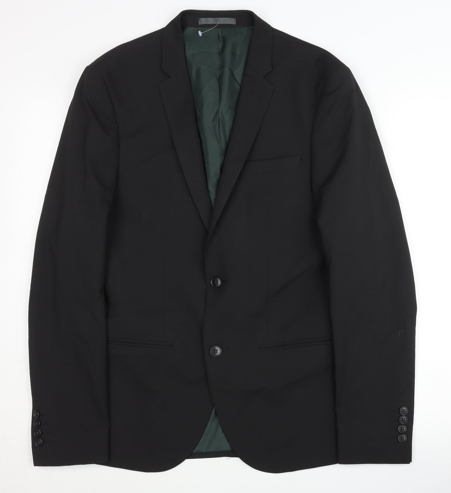 River Island Men's Black Blazer, UK 38R, Formal