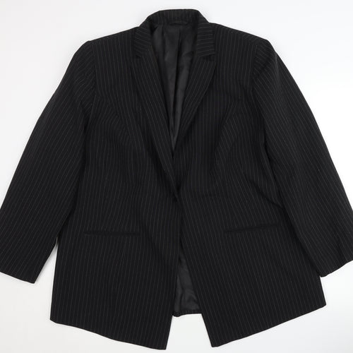 Essence Women's Black Pinstripe Blazer Size 16