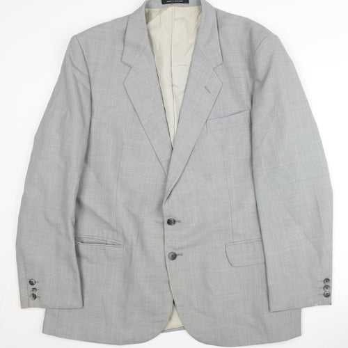 Sumrie Men's Grey 46 Regular Fit Single-Breasted Blazer