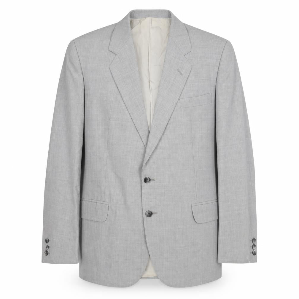 Front view of Sumrie Men's Grey 46 Regular Fit Single-Breasted Blazer