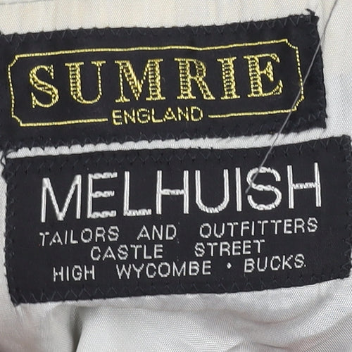Sumrie Men's Grey 46 Regular Fit Single-Breasted Blazer