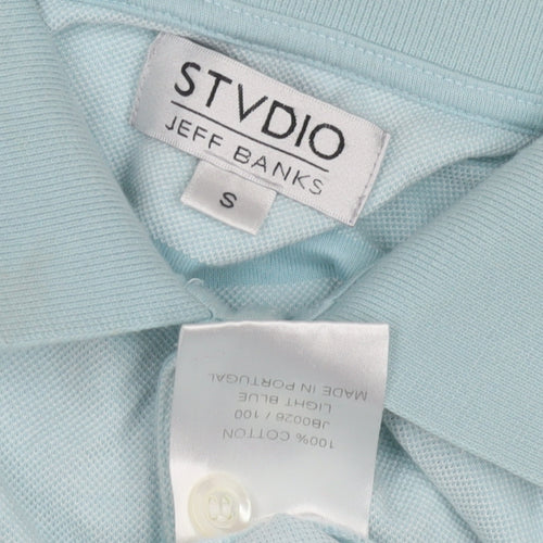 STVDIO Jeff Banks Men's Blue Striped Polo Shirt S