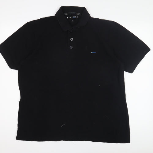 BadRhino Men's Black Polo Shirt XL Solid Casual