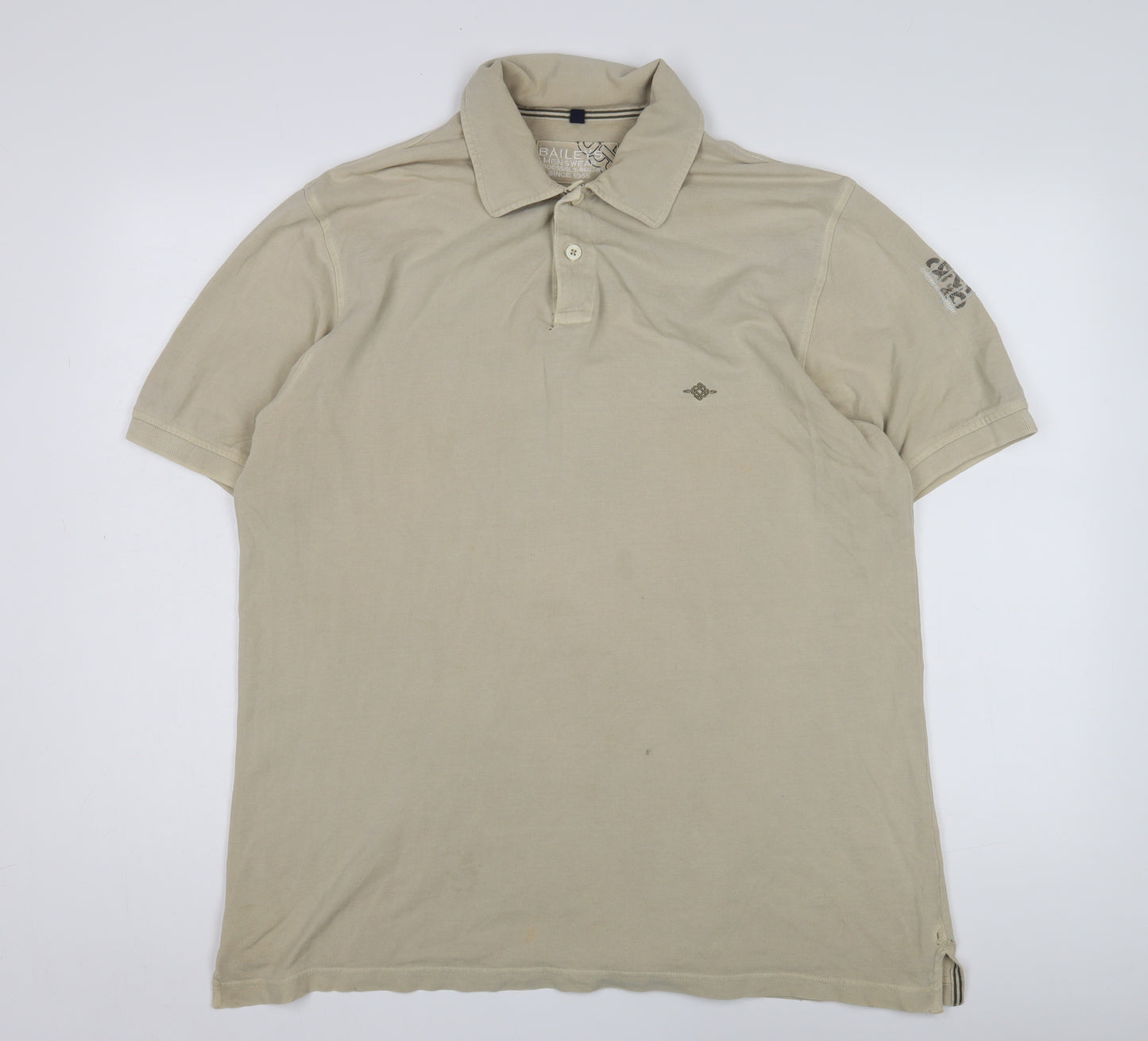 Baileys Men's Beige Polo Shirt Short Sleeve L