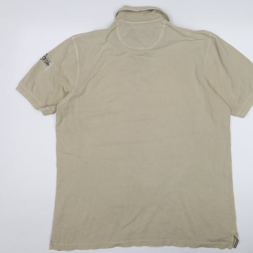 Baileys Men's Beige Polo Shirt Short Sleeve L