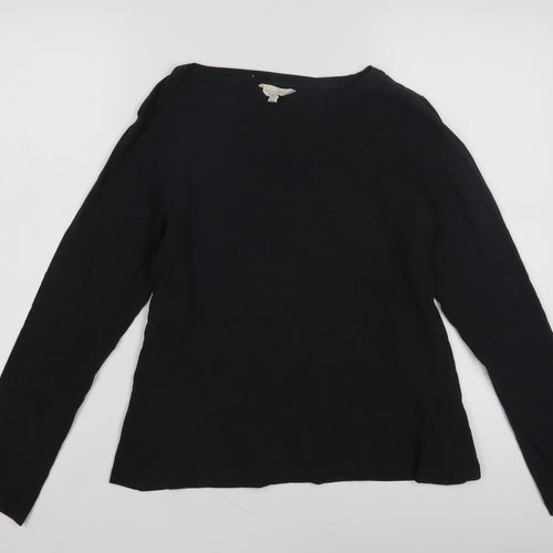 Seasalt Cornwall Black Cotton Boat Neck Women's T-Shirt