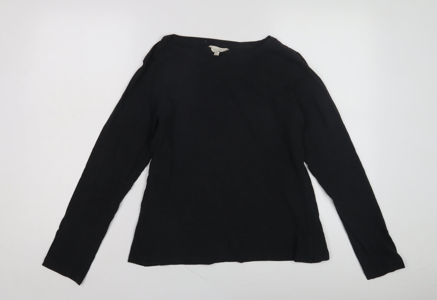 Seasalt Cornwall Black Cotton Boat Neck Women's T-Shirt