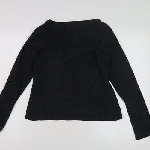 Seasalt Cornwall Black Cotton Boat Neck Women's T-Shirt