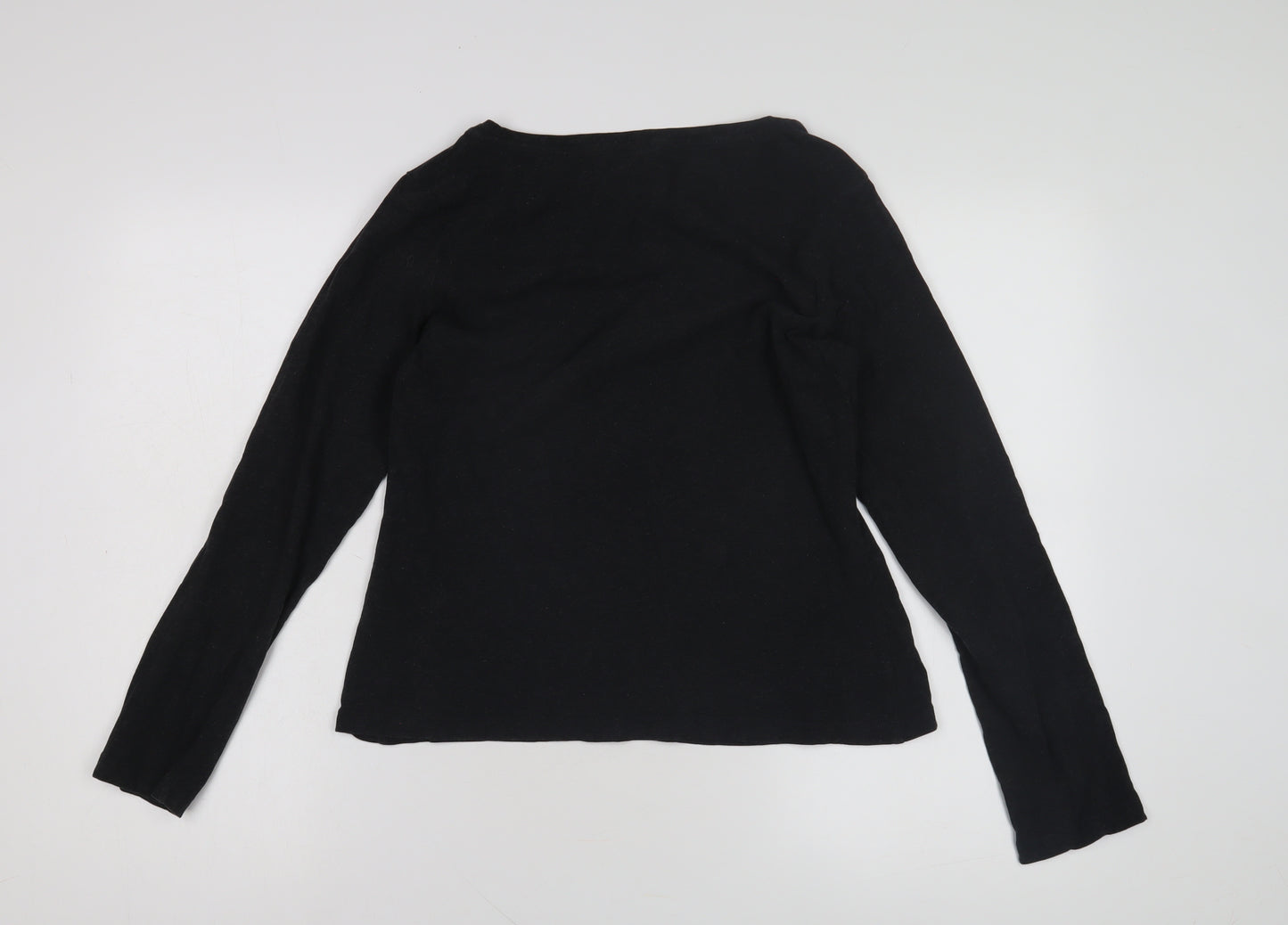 Seasalt Cornwall Black Cotton Boat Neck Women's T-Shirt