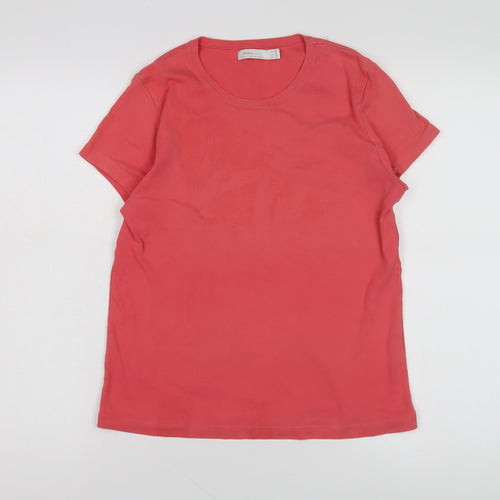 Zara Basic Women's Red T-Shirt, Size 14, Casual Style
