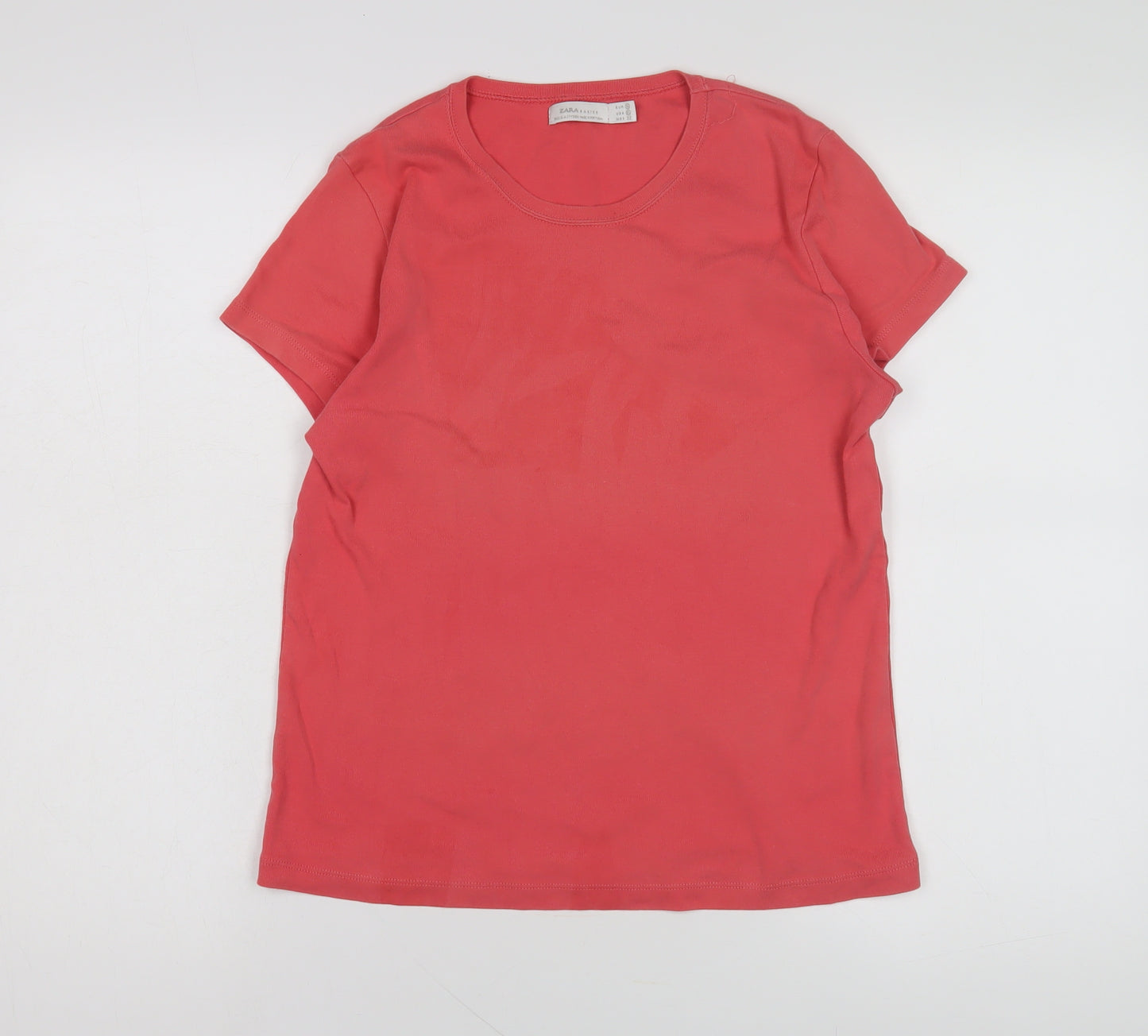 Zara Basic Women's Red T-Shirt, Size 14, Casual Style