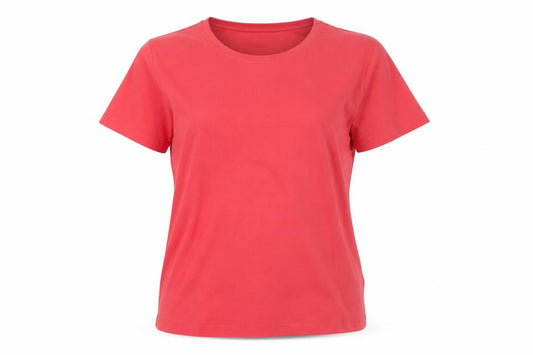 Front view of Zara Basic Women's Red T-Shirt, size 14, Casual Style