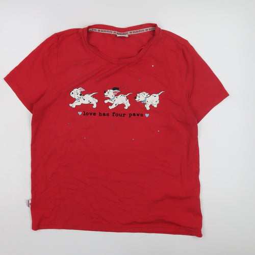 Disney 101 Dalmatians Red T-Shirt Women Size 12