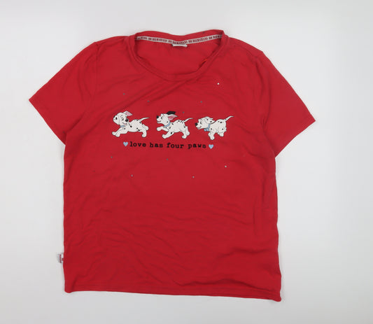 Disney 101 Dalmatians Red T-Shirt Women Size 12