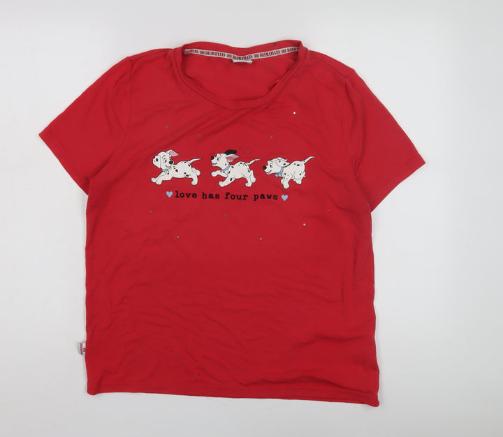 Disney 101 Dalmatians Red T-Shirt Women Size 12