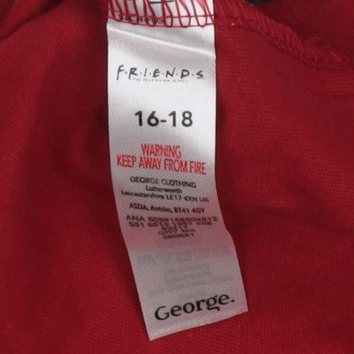 George Women's Red F.R.I.E.N.D.S. T-Shirt Nightshirt, Size 16-18