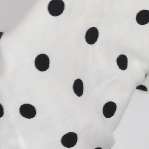 Oasis Women's White Polka Dot V-Neck Pullover Jumper M