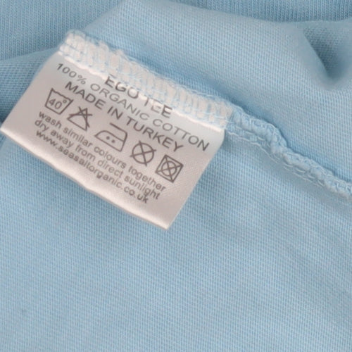 Seasalt Men's Blue Organic Cotton T-Shirt, Size M