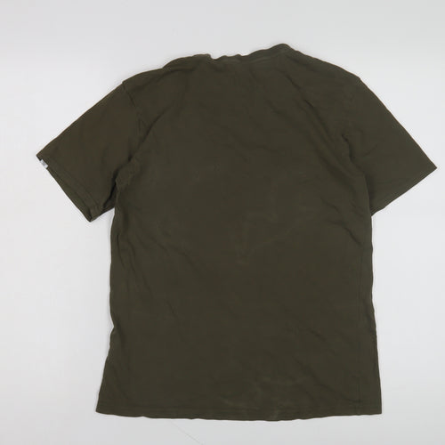 Puma Men's XS Green Cotton Crew Neck T-Shirt