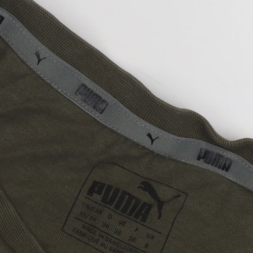 Puma Men's XS Green Cotton Crew Neck T-Shirt