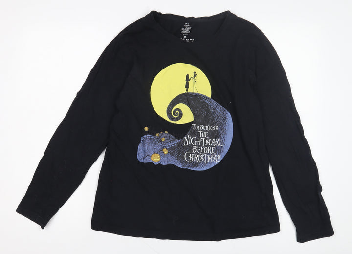 Disney Women's Black M Pyjama Top Shirt - Nightmare Before Christmas
