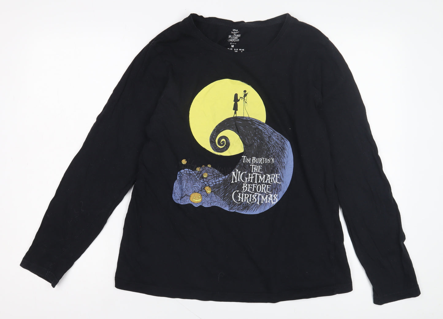 Disney Women's Black M Pyjama Top Shirt - Nightmare Before Christmas