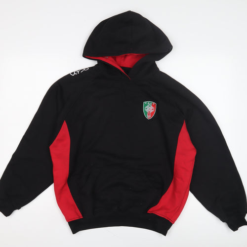Men's Black Pullover Hoodie XL Logo Accent