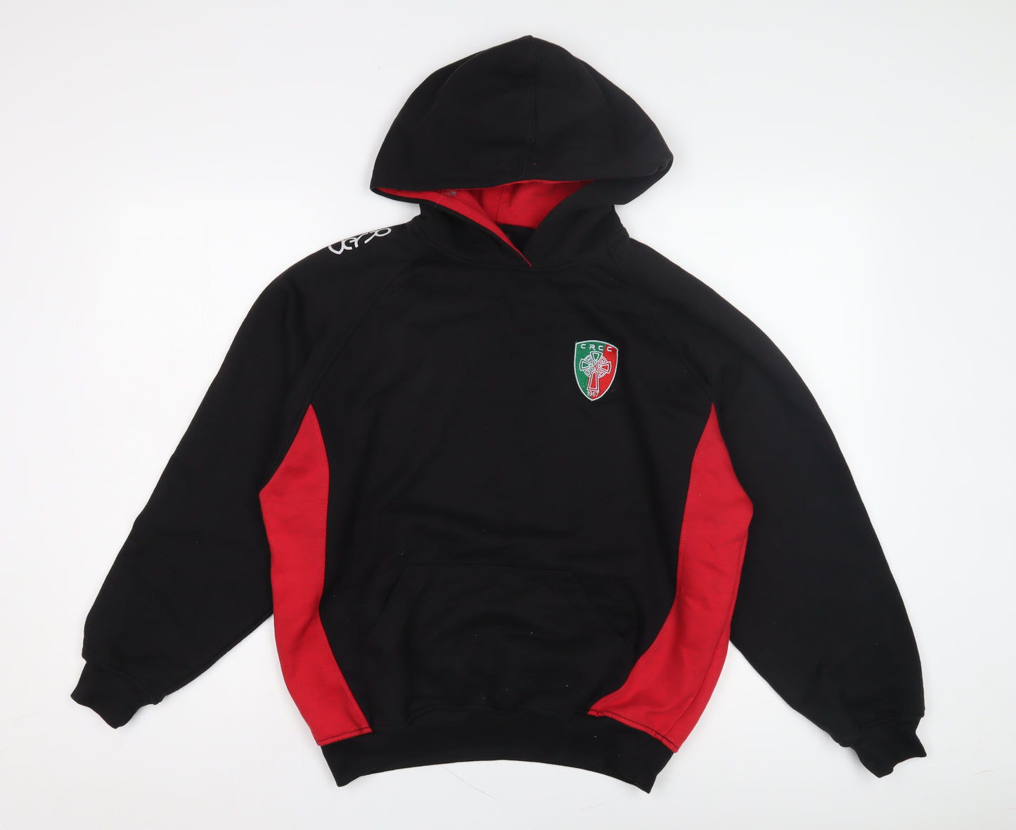 Men's Black Pullover Hoodie XL Logo Accent