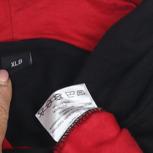 Men's Black Pullover Hoodie XL Logo Accent