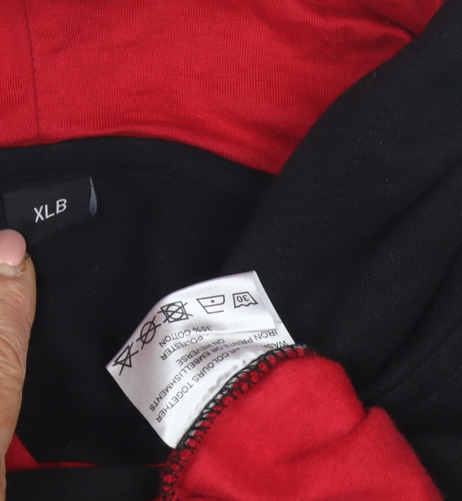 Men's Black Pullover Hoodie XL Logo Accent