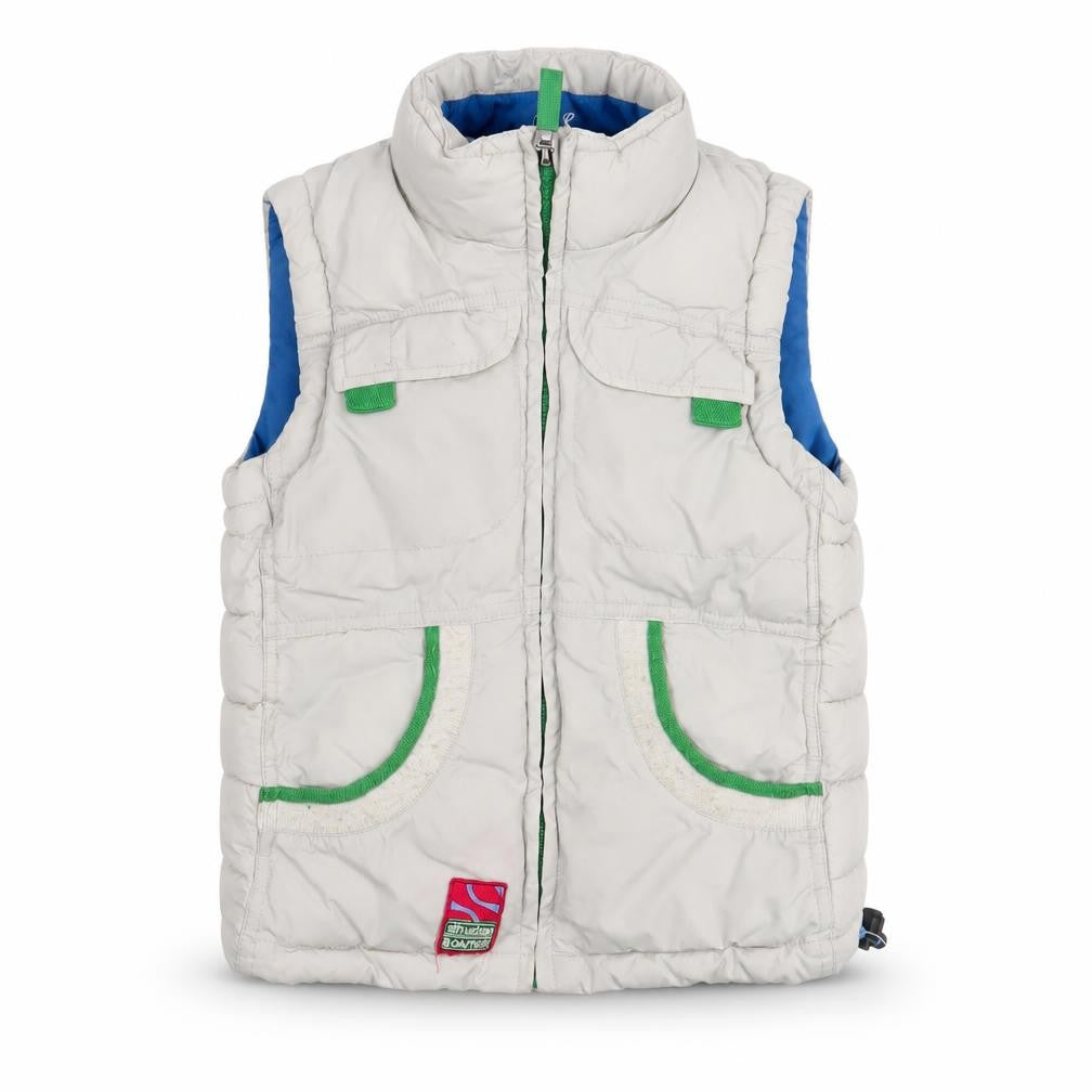 Front view of Ski Dubai boys’ white bodywarmer 4-5 years winter jacket