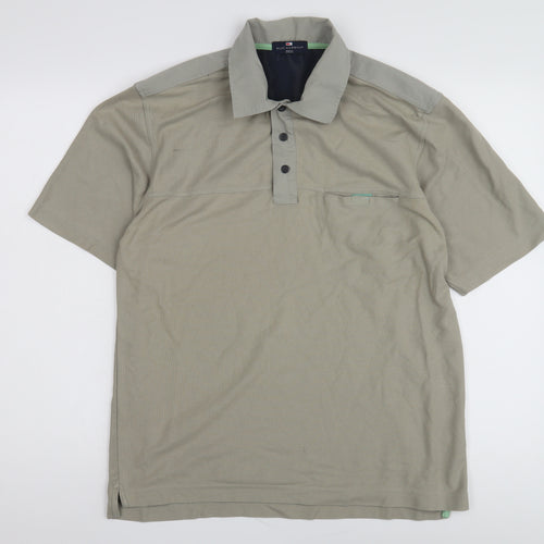 Marks and Spencer Men's Beige Polo Shirt, Size S