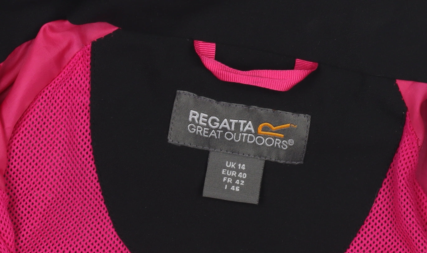 Regatta Women's Black Soft Shell Hooded Jacket - Size 14