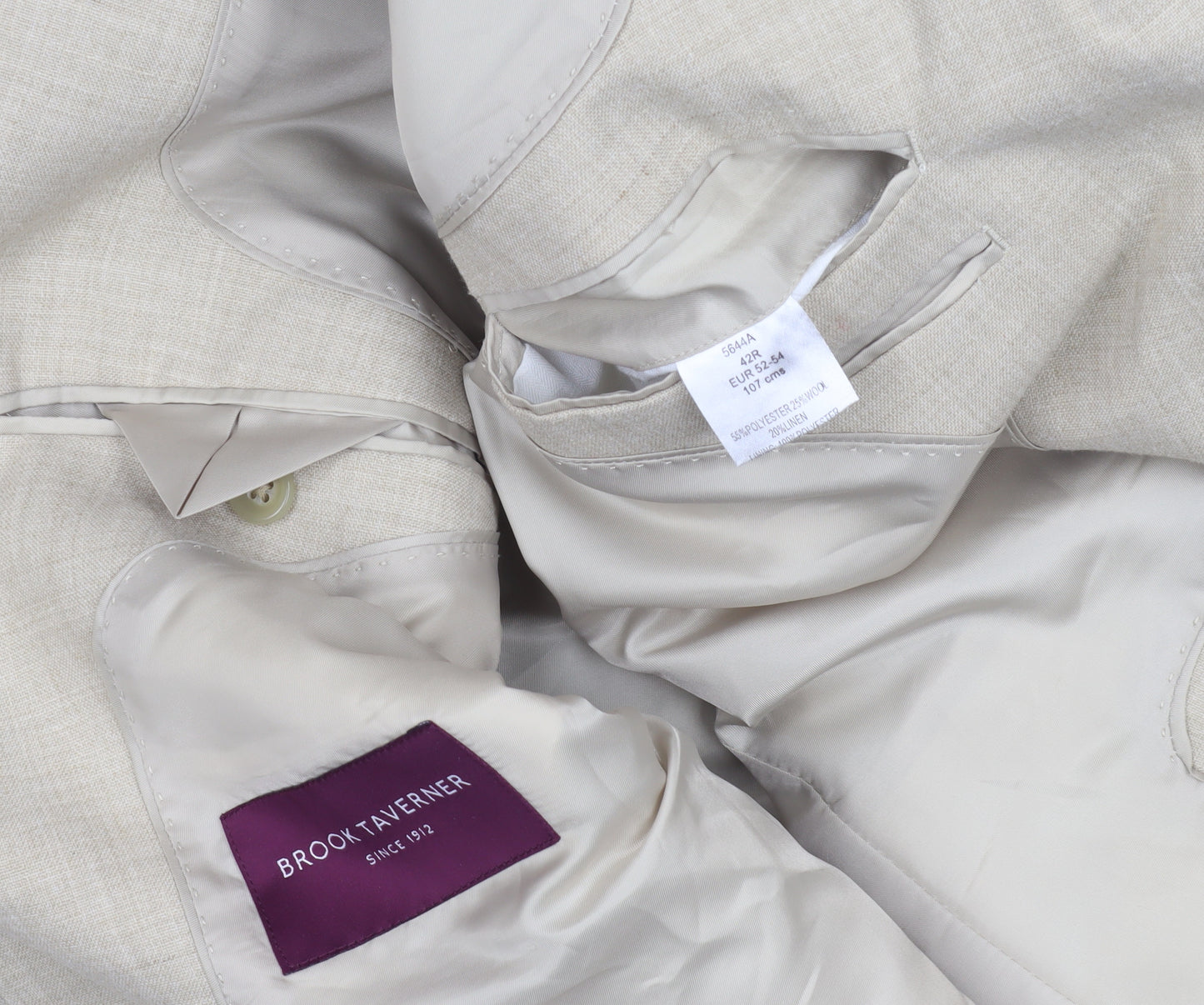 Brook Taverner Men's Beige Blazer Size 42 Classic Style